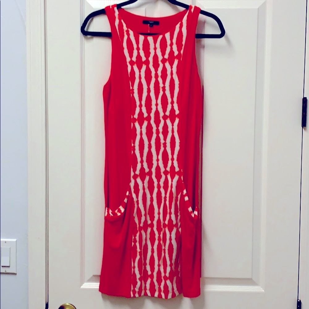 Tart Orange Fitted Dress with Pockets